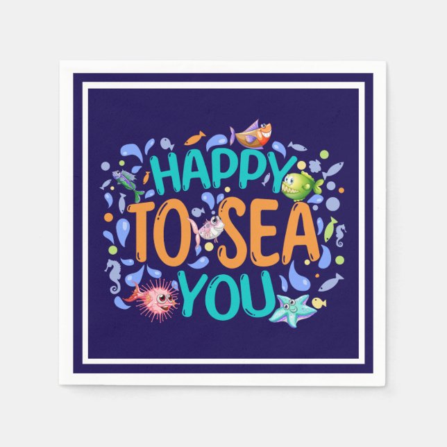 Servilleta De Papel Feliz de marearte - Cute Summer Pun (Anverso)