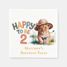 Servilleta De Papel Feliz De Ser Dos Fiestas De Cumpleaños De La Cub D