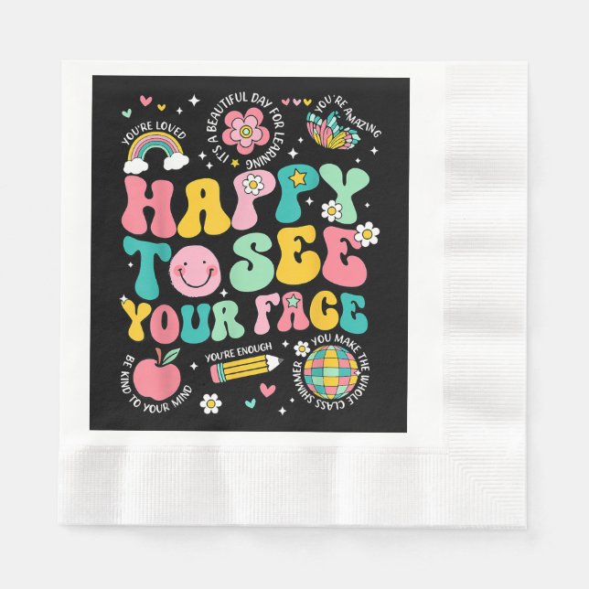 Servilleta De Papel Feliz De Ver Tu Cara De Profesora Graciosa De Vuel (Anverso)