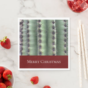 Servilleta De Papel Feliz Desierto de Navidad Cactus al Suroeste