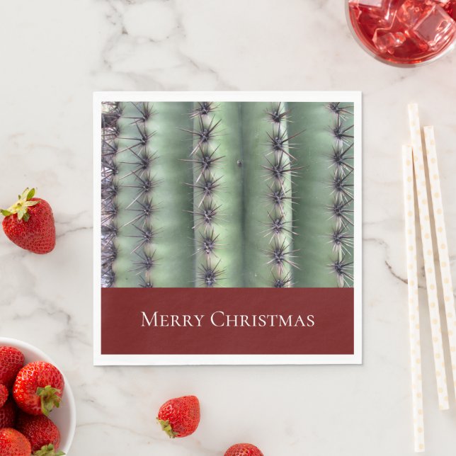 Servilleta De Papel Feliz Desierto de Navidad Cactus al Suroeste (In situ)