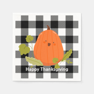 Servilleta De Papel Feliz Día de Acción de Gracias Calabaza en Servill