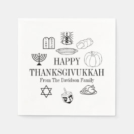 Servilleta De Papel Feliz Día de Acción de Gracias Hanukkah