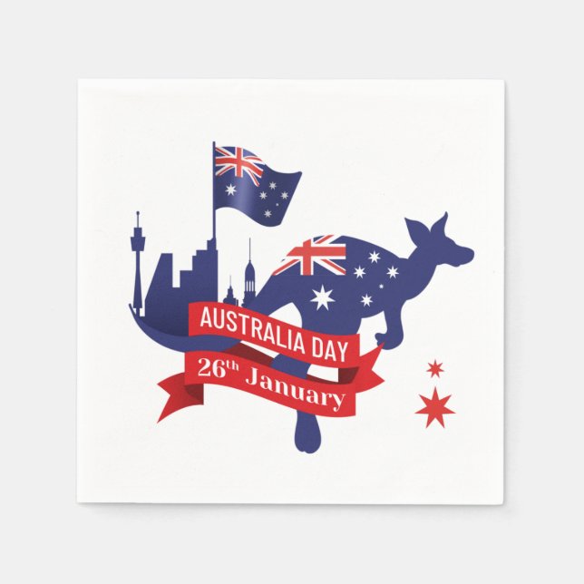 Servilleta De Papel Feliz Día de Australia 26 de enero (Anverso)
