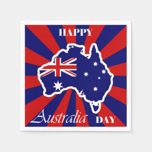 Servilleta De Papel Feliz Día de Australia, bandera australiana