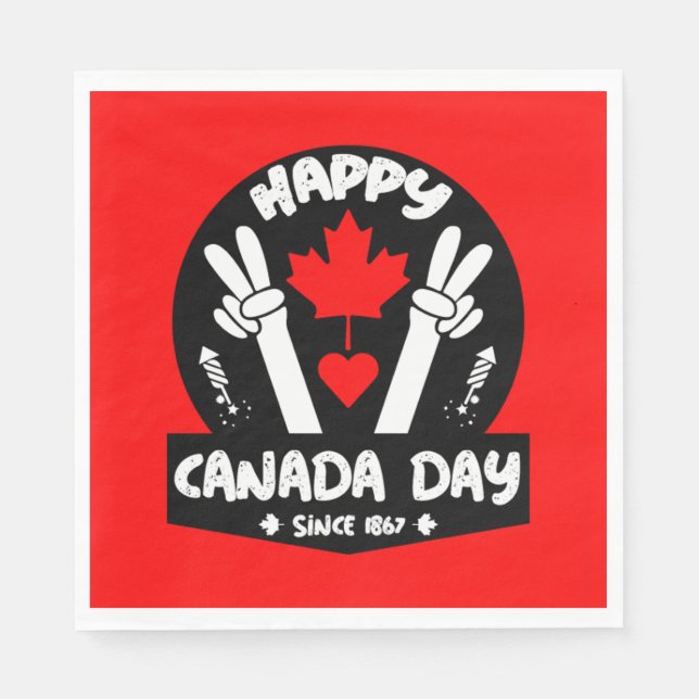 Servilleta De Papel Feliz Día de Canadá (Anverso)