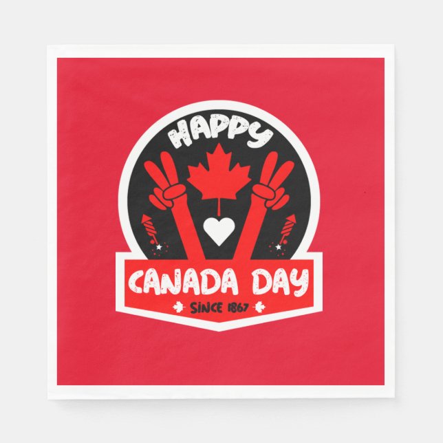 Servilleta De Papel Feliz Día de Canadá 1 de julio (Anverso)