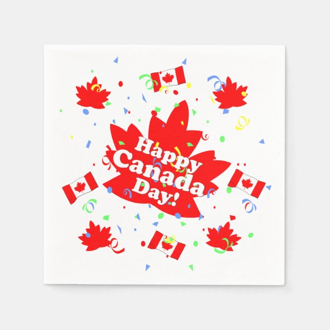 Servilleta De Papel Feliz Día de Canadá Fiesta (Anverso)