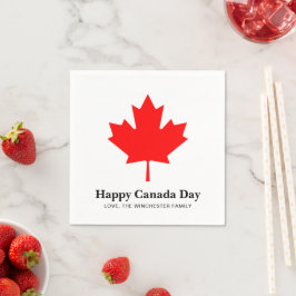 Servilleta De Papel Feliz Día de Canadá personalizado texto con hoja d