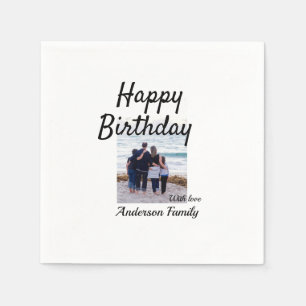 Servilleta De Papel Feliz día de cumpleaños foto familia nombre clase
