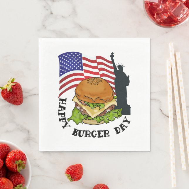 Servilleta De Papel Feliz día de la hamburguesa (In situ)