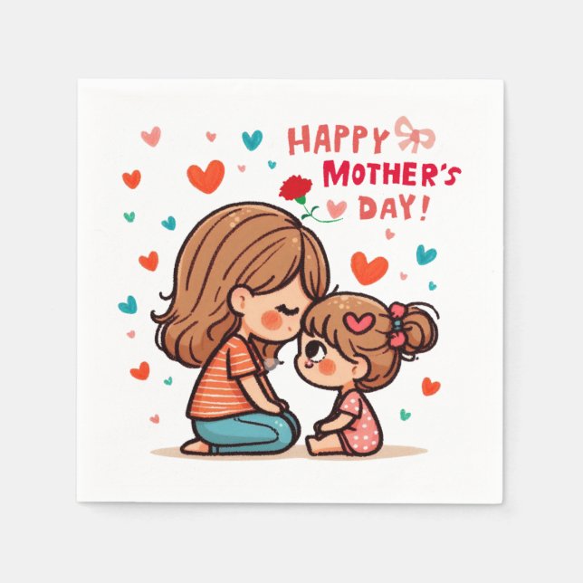 Servilleta De Papel Feliz Día de la Madre (Anverso)