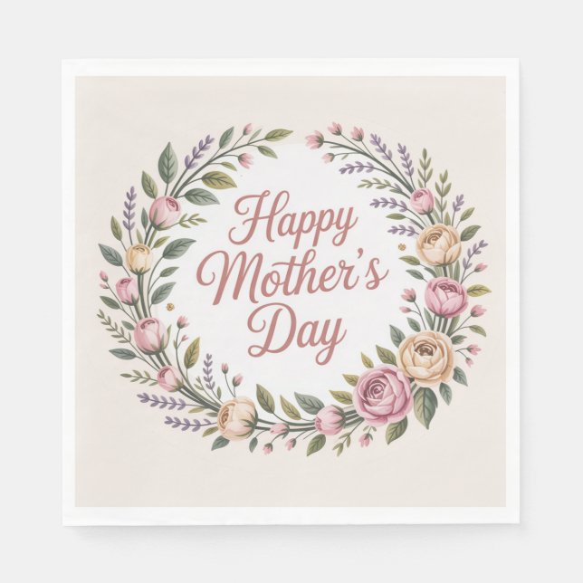 Servilleta De Papel Feliz Día de la Madre (Anverso)