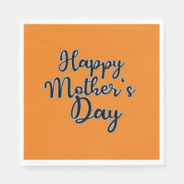 Servilleta De Papel Feliz Día de la Madre Naranja Napkin
