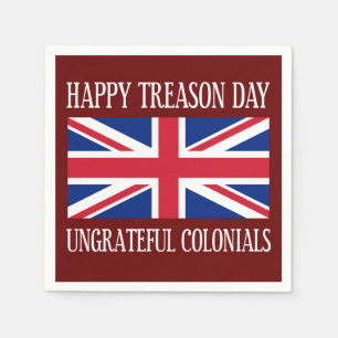 Servilleta De Papel Feliz Día de la Traición Coloniales desagradecidos