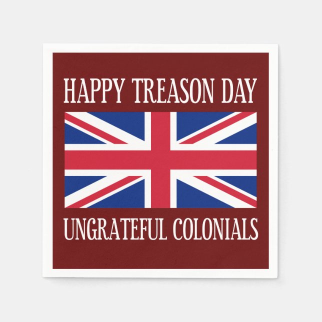Servilleta De Papel Feliz Día de la Traición Coloniales desagradecidos (Anverso)