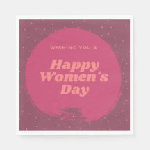 Feliz día de las mujeres con deseos de rojo