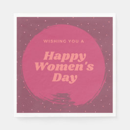 Servilleta De Papel Feliz día de las mujeres con deseos de rojo