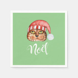 Servilleta De Papel Feliz Día de Noel de Gato