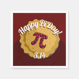 Servilleta De Papel Feliz Día De Pi | Funny Pie Fiesta Napkins
