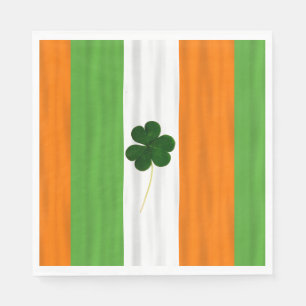 Servilleta De Papel Feliz Día de San Patricio Bandera Irlandesa Shamro