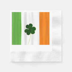 Servilleta De Papel Feliz Día de San Patricio Bandera Irlandesa Shamro