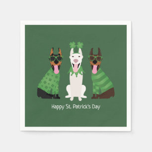 Servilleta De Papel Feliz Día de San Patrón Perros Dobermann