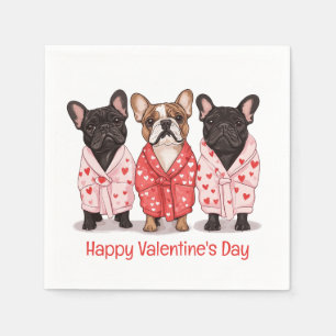 Servilleta De Papel Feliz Día de San Valentín Bulldog francés