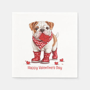 Servilleta De Papel Feliz día de San Valentín English Bulldog
