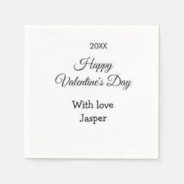 Servilleta De Papel Feliz día de San Valentín nombre amor simple año e