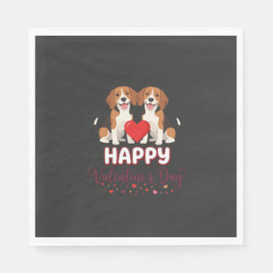 Servilleta De Papel Feliz día de San Valentín pareja de Beagle
