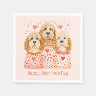 Servilleta De Papel Feliz Día de San Valentín Perros Goldendoodle