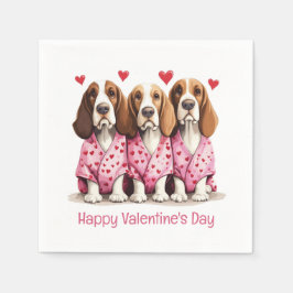Servilleta De Papel Feliz Día de San Valentín perros hondos comunes