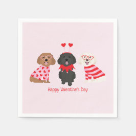 Servilleta De Papel Feliz Día de San Valentín Perros Maltipoo