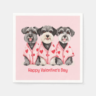 Servilleta De Papel Feliz día de San Valentín perros Schnauzer