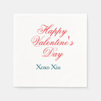 Feliz día de San Valentín rojo azul xoxo amor nomb