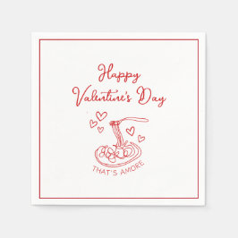 Servilleta De Papel Feliz Día de San Valentín simple que está más rojo
