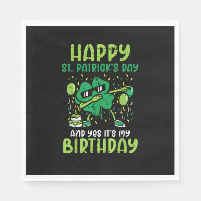 Servilleta De Papel Feliz Día de Santo Patrocinio Cumpleaños Shamrock  (Anverso)