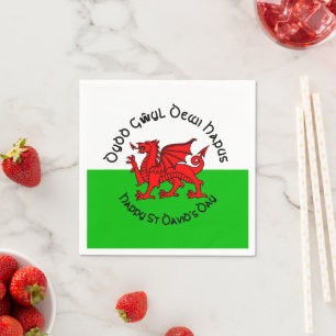 Servilleta De Papel Feliz Día de St Davids con cóctel de estilo celta