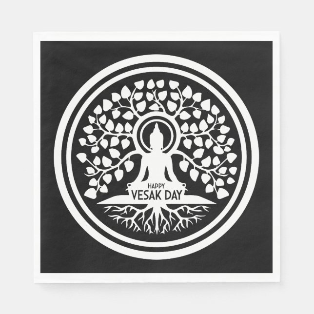 Servilleta De Papel Feliz Día de Vesak (Anverso)