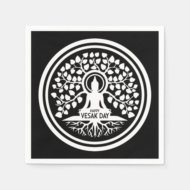 Servilleta De Papel Feliz Día de Vesak (Anverso)