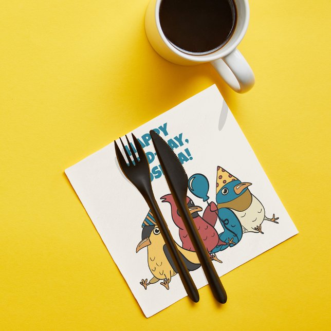 Servilleta De Papel Feliz Día del Ave Personalizado Aves tema Cumpleañ (Subido por el creador)