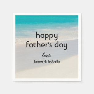 Servilleta De Papel "Feliz Día del Padre" Typography Beach Paper Napki