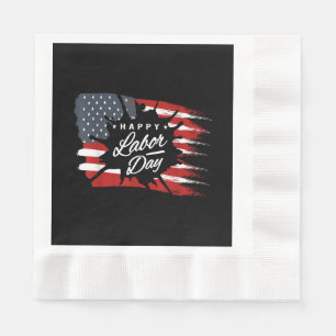 Servilleta De Papel Feliz Día del Trabajo Regalo Bandera Americana