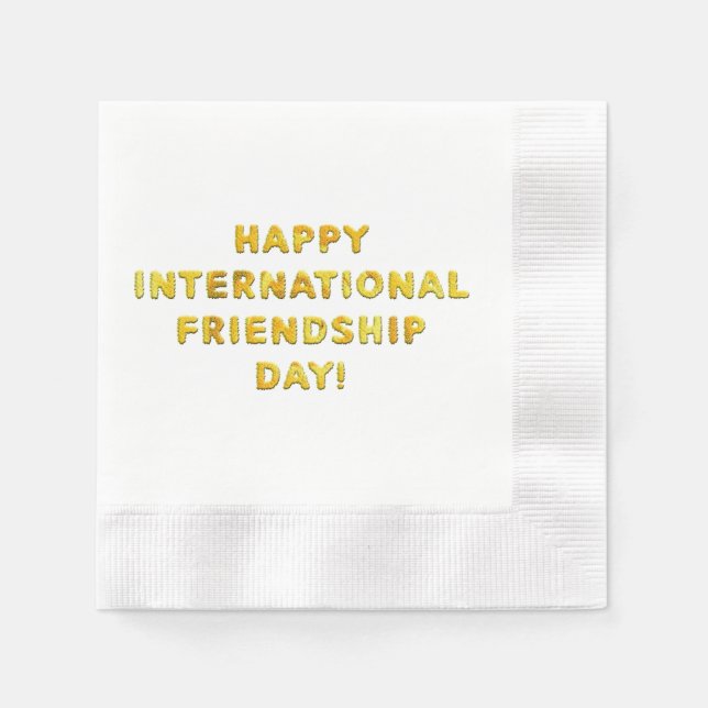 Servilleta De Papel Feliz Día Internacional de la Amistad (Anverso)
