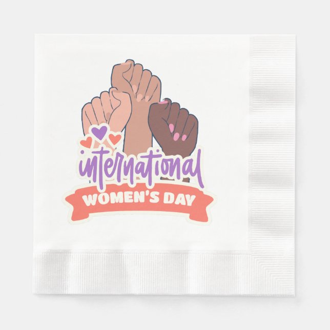 Servilleta De Papel Feliz Día Internacional de la Mujer (Anverso)