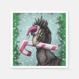 Servilleta De Papel Feliz Dinosaurio de Navidad