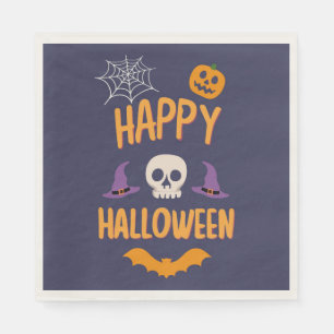 Servilleta De Papel Feliz diseño de naranja de murciélago de calabaza