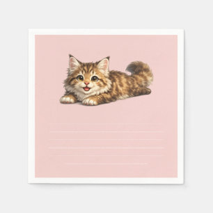 Servilleta De Papel Feliz diseño de vibraciones positivas de gato Main