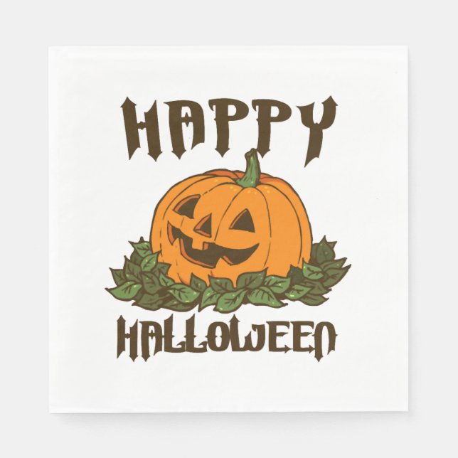 Servilleta De Papel Feliz disfraz divertida de Halloween (Anverso)